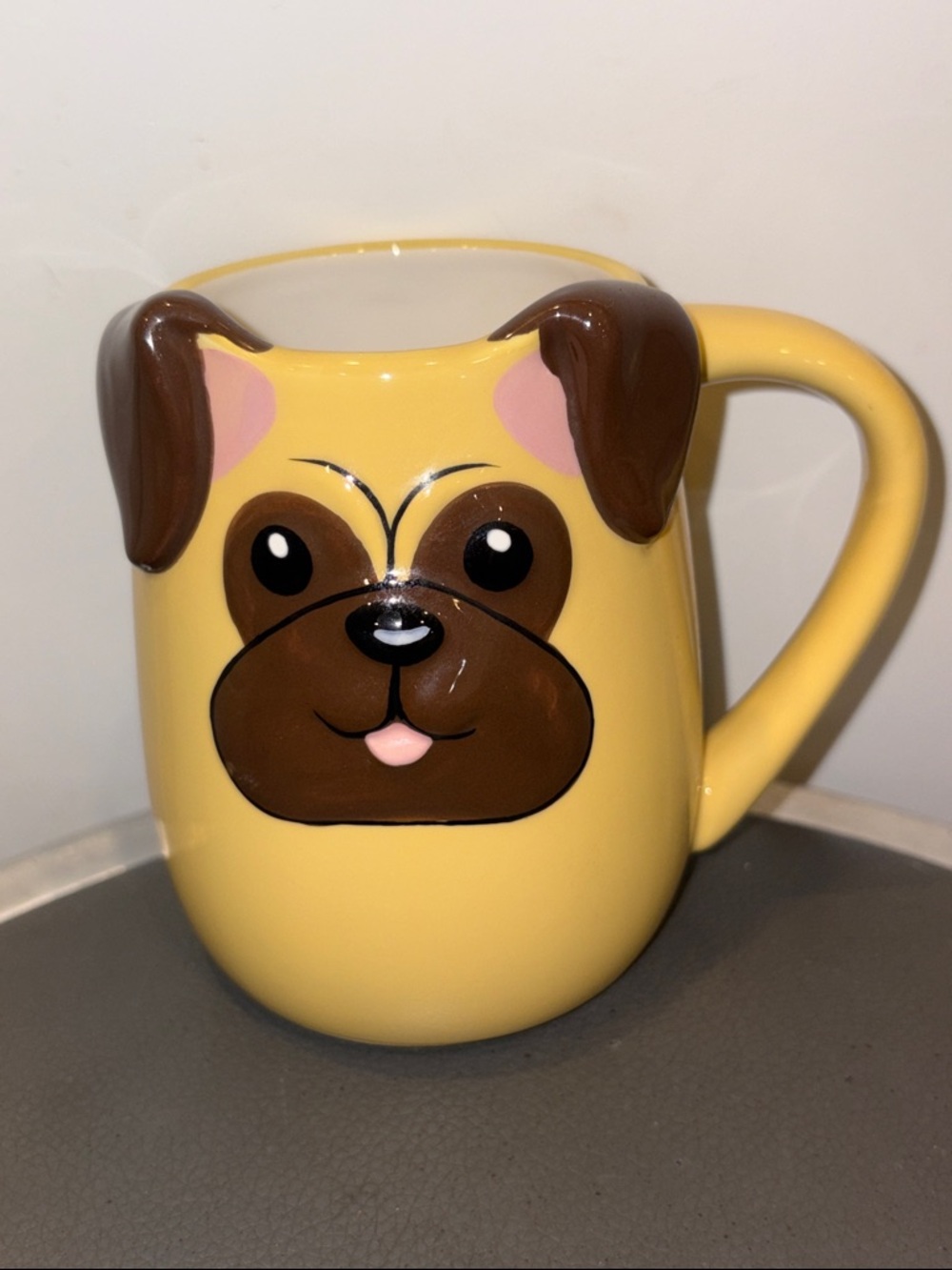 Cute 3-D Ceramic Tag Pug Dog Coffee Mug, 16 Ounces